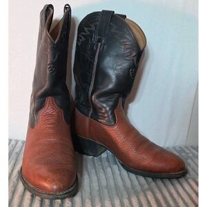 Ariat Western Leather Brown Black Two Tone Cowboy Boots Mens 10.5D 10½ 34693